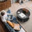 Round Coffee Table, 2 Tier Industrial Coffee Table for Living Room, Wood Thickened Tabletop and Metal Frame, 31.5inch-40527914