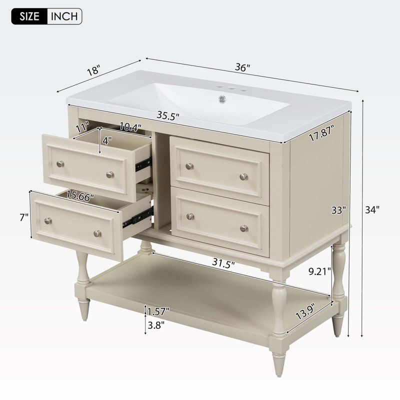 Armoire de salle de bain Tigan, Beige