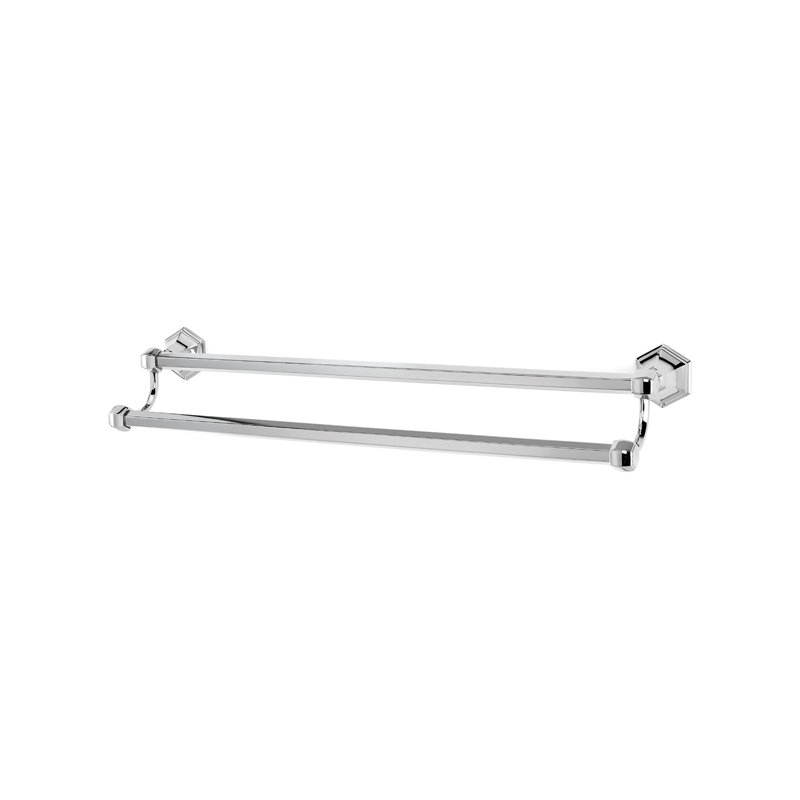 Porte-serviettes mural double Nicole, Chrome poli, L 32,5 po x P 6 po