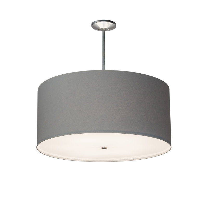 Lustre tambour 6 lumières à abat-jour Zap