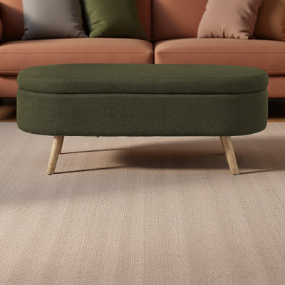 Banc de rangement avec repose-pieds ovale Luxury