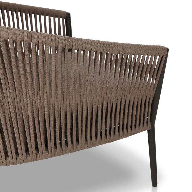 Porto Outdoor Lounge Chair, Olefin, Ellor Brown Cushion/Bronze Frame