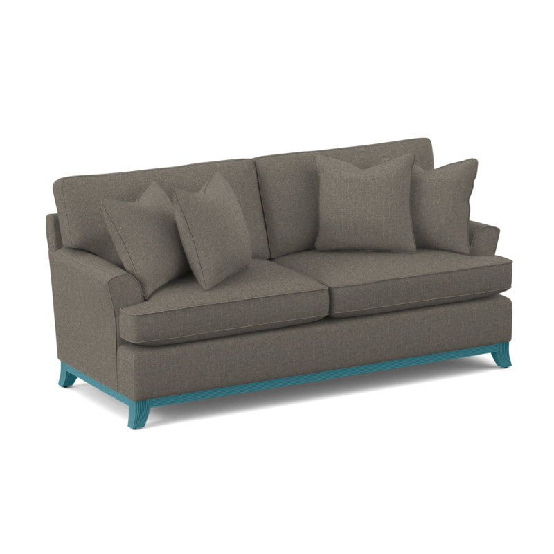 Oaks Way 84" Flared Arm Sofa with Reversible Cushions, Air Dream Mattress, Navy Crypton Performance; 0822-61