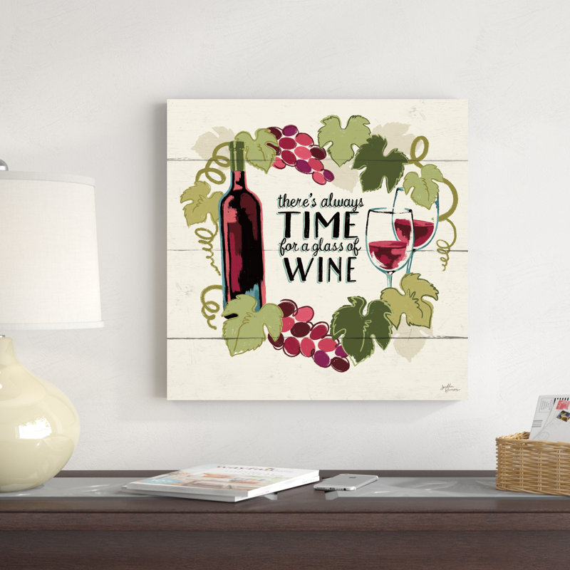 " Wine And Friends VI " by Janelle Penner, 20" H x 20" W 