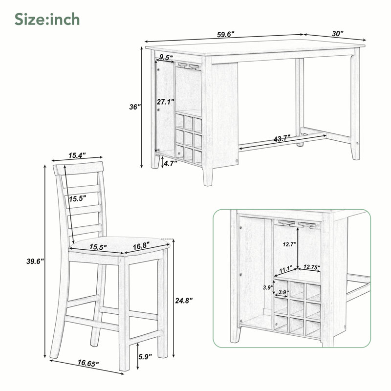 Swinney Kitchen Island Set, Grey/White