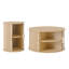Round Fluted Coffee Table Set With Sliding Tambour Door And Storage-85220706