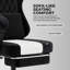 Chaise de jeu ergonomique à dossier haut avec repose-pieds et soutien lombaire, noire-1127401457