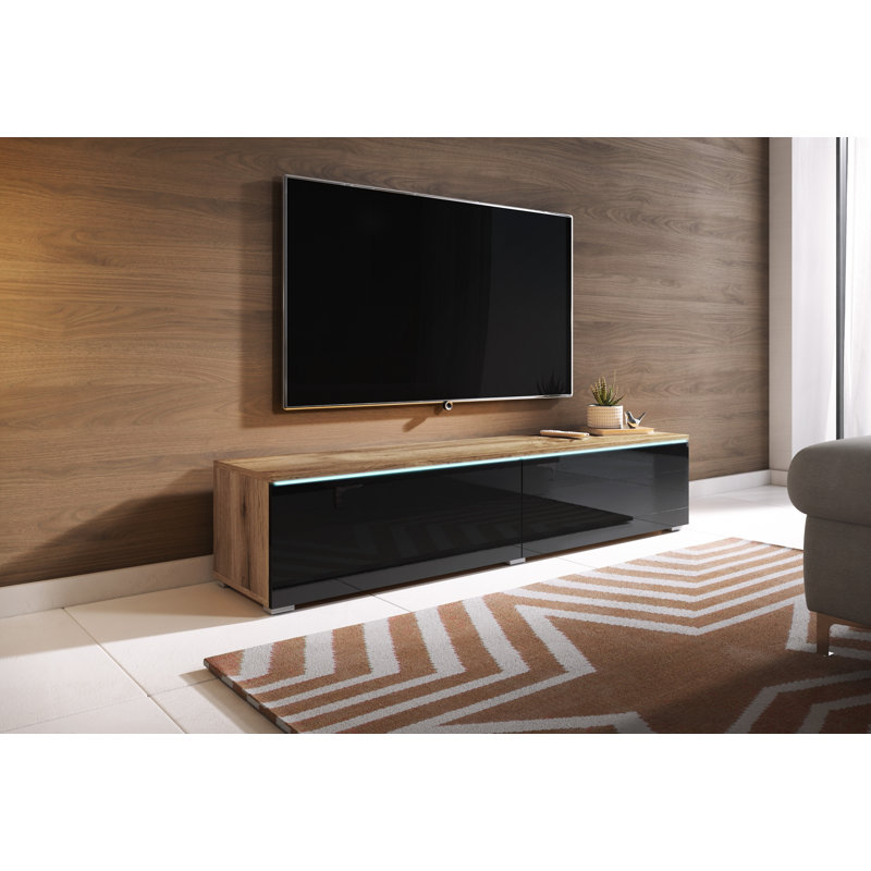 Bahwana TV Stand, Wotan/Gloss Black, 140cm
