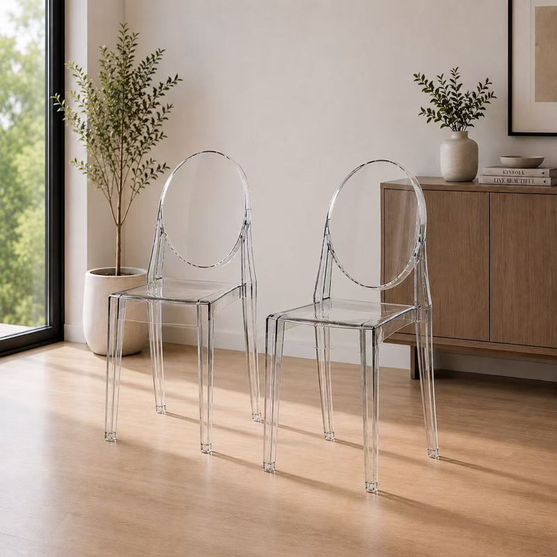 Fauteuils empilables en acrylique Modway Casper, Fumée, 2
