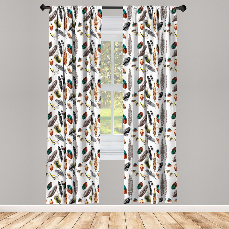 Feathers Semi-Sheer Rod Pocket Curtain Panels, 28" x 63"