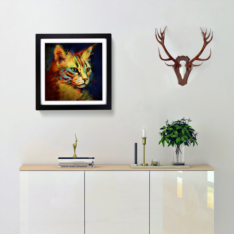 Single Picture Frame Print on Wood, Black Framed