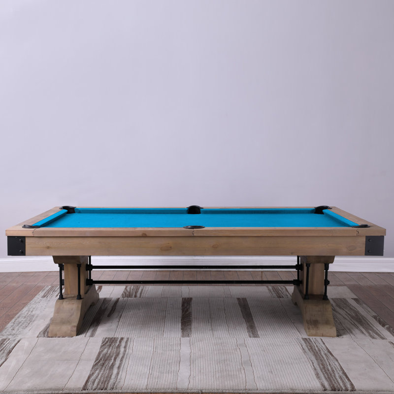 Table de billard Manchester, Bleu tournoi, Non, Naturel patiné