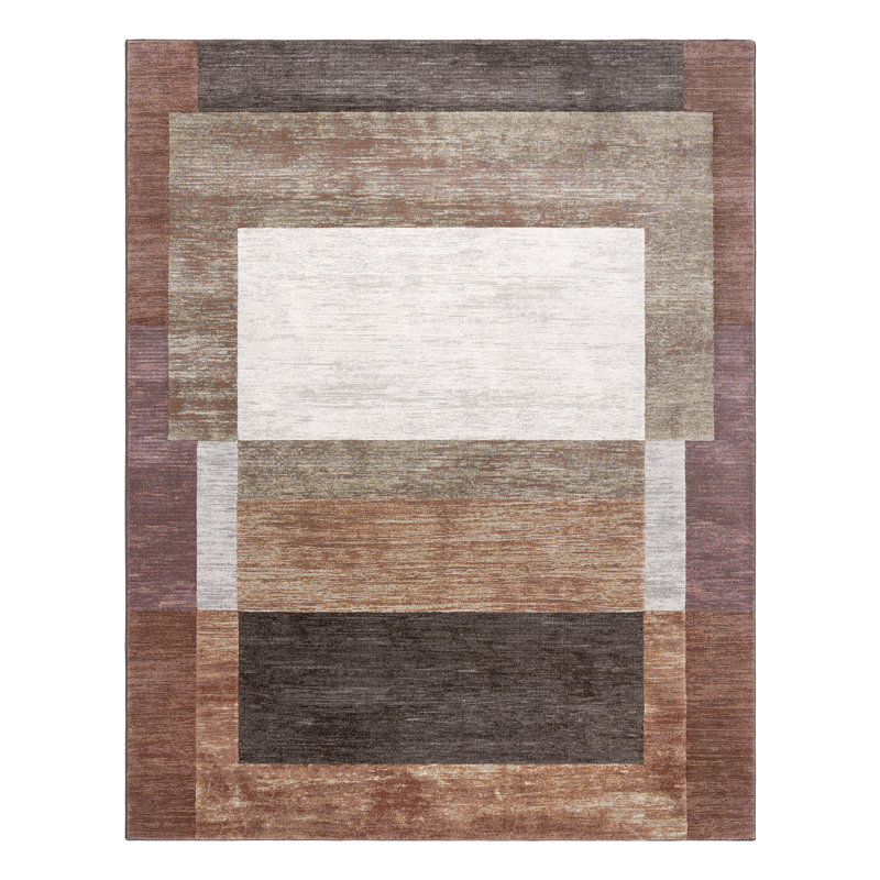 Tapis brun rouille en polypropylène Colbyn Sutter
