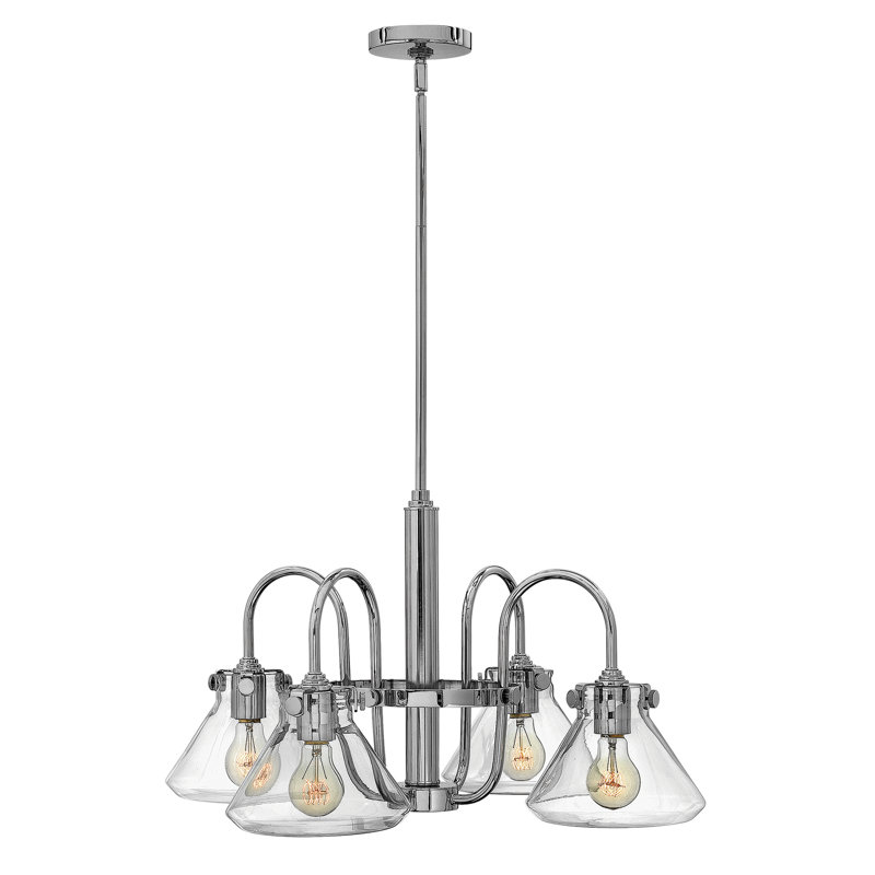 Redfern 4 - Light Shaded Chandelier, Chrome