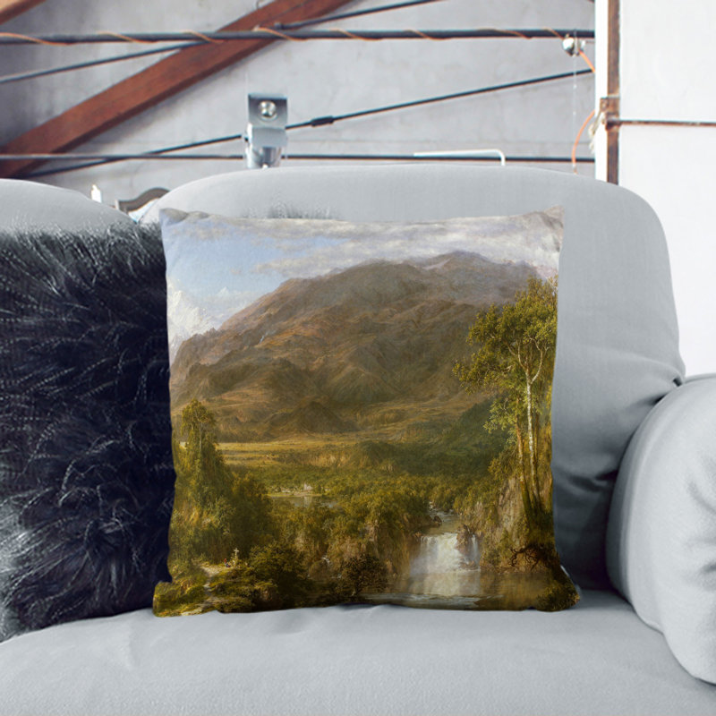 The Heart Of The Andes Square Throw Cushion, Black, 40cm H x 40cm W x 15cm D
