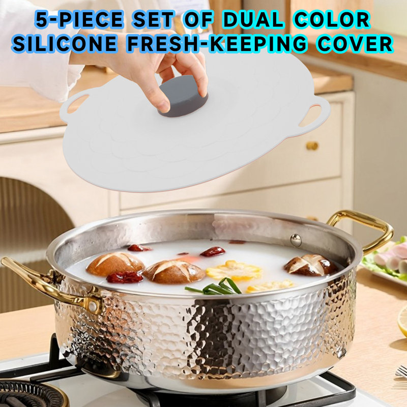 Silicone Lids For Bowl 5 Pack 5 Colours, Gris
