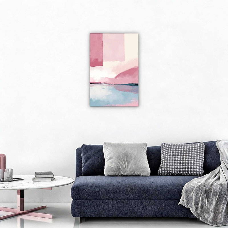 «Pink Abstract Horizon», art mural sur toile, 12 po x 18 po