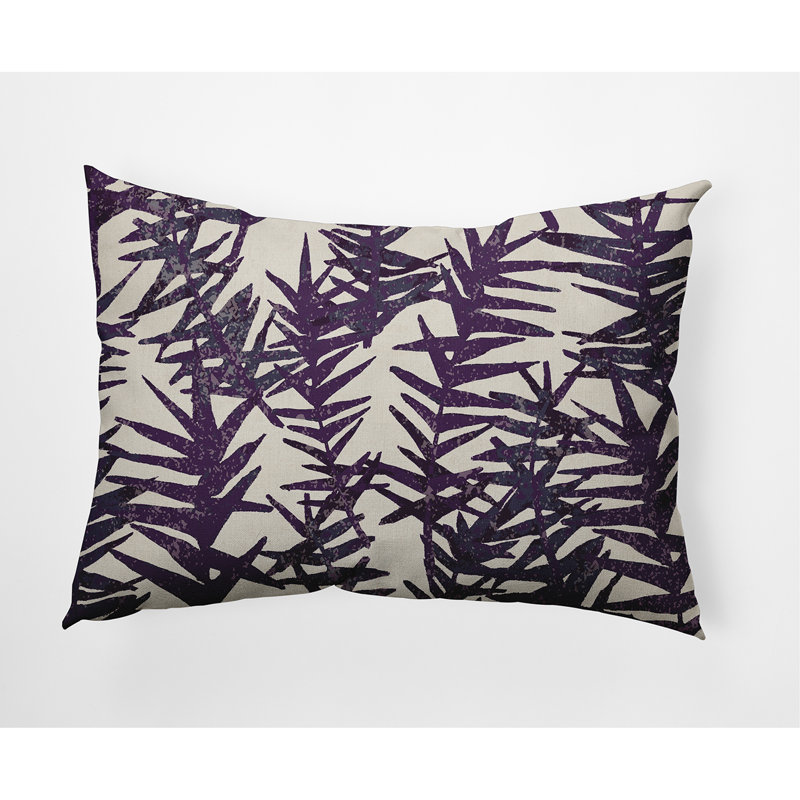 Spikey Floral Reversible Throw Pillow, Purple