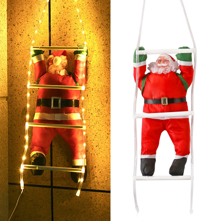 75/300cm Santa Claus Climbing Ladder Light Christmas Decorations