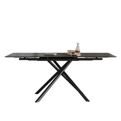 Table de salle à manger rétractable en pierre frittée (table seulement)