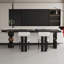 Black + Nut-brown Half-circle Solid Wood desk-1717488026