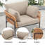 Chaise longue d'extérieur en rotin avec coussins-1983614902