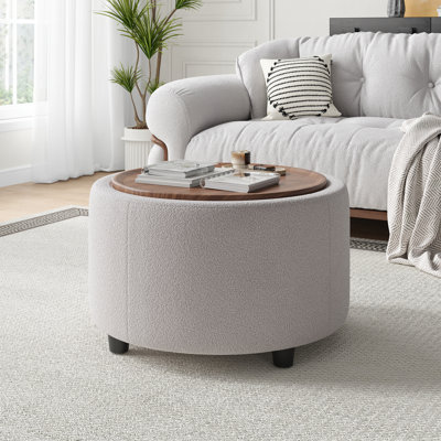 Table basse ronde avec rangement 28,1 "Teddy