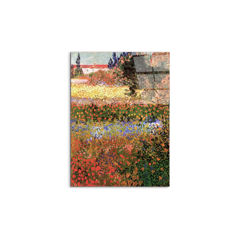 Flowering Garden By Van Gogh Vincent 80cm H X 60cm W CrystalArt Material Acrylic Glass Effect, Frameless Panel Lightweight Ready to Hang