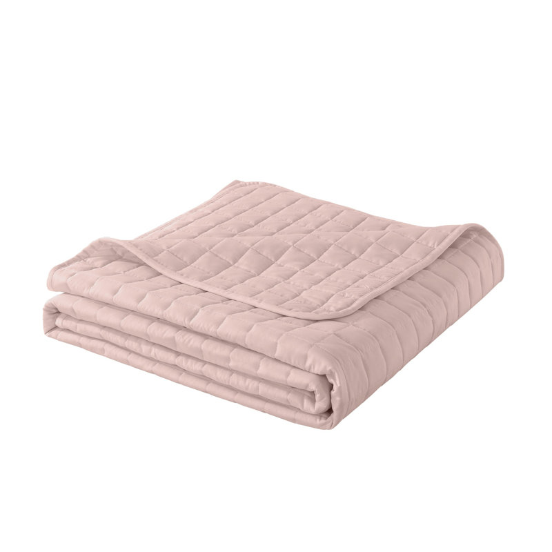  Couverture à tissage géométrique, Rosé, Grand