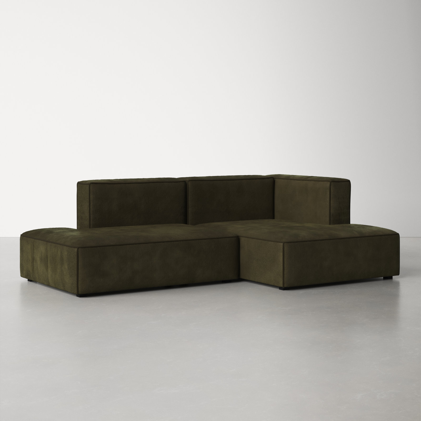 Shonnard Sectional, Olive Green Performance Corduroy, Right Hand Facing