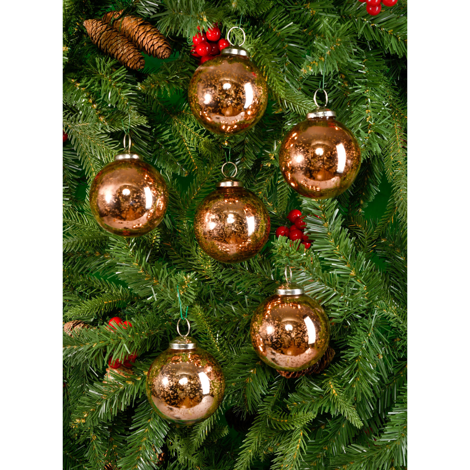 4'' Glass Animals Ball Ornament, Antique Bronze