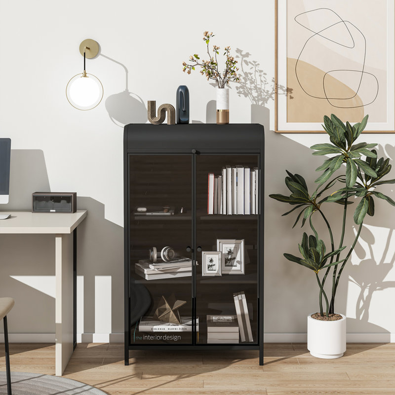 4-Tier Display Cabinet with Open Shelves