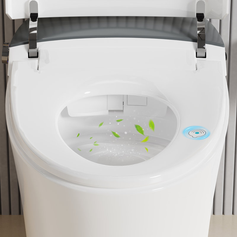 Smart Bidet Toilet ADA Chair Height Design,Soft Close Lid, Auto Flush,1000 Gram MaP Flushing Score, Foot Sensor Operation CT-001P