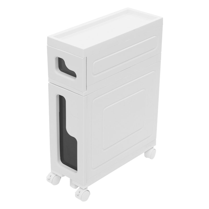Storage Cabinet Slim Bathroom Storage Cabinet Bathroom Storage Floor Cabinet With Wheels, 22" H x 6.3" W x 15.7" D