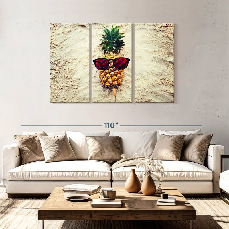 Yarlin Cool Sandy Pineapple, 48" H x 74" W