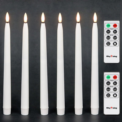 Bougies blanches sans flamme avec 2 télécommandes, finition véritable cire pour la décoration intérieure