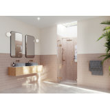 Stellar 41.5 in. x 78 in. Fully Frameless 3 Panel Inline Hinge Shower Door