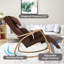 Fauteuil à bascule massant pour tout le corps avec pression d'air et coussin en coton pour un confort et une relaxation ultimes, marron