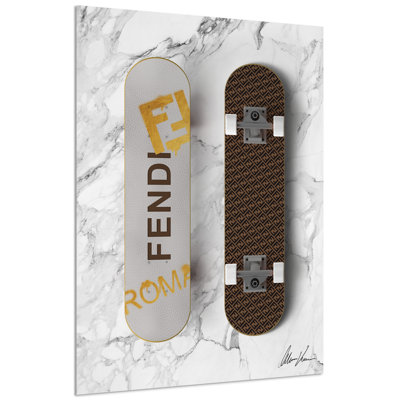 "F Wheels" Frameless Free Floating Reverse Printed Tempered Art Glass Wall Art