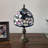Verona Tiffany Mini Table Lamp Pink Blue Stained Glass Hummingbird Flowers LED Bulb-1965155722