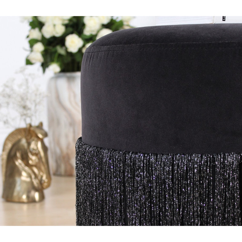 Pouf moderne en velours noir de 15,7 po x 17,7 po | 100% velours, éponge orthopédique 35 po. Supporte jusqu'à 330 lb | Pieds cachés recouverts de PVC | Décoration élégante et fonctionnelle pour n'importe quelle pièce