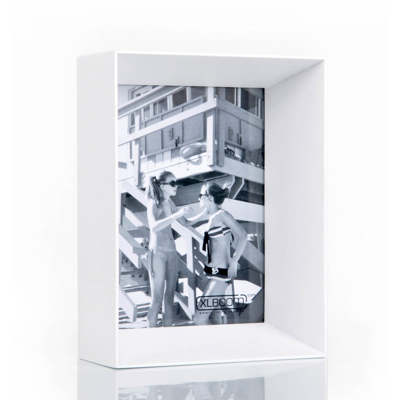 Prado Wood Bevelled Picture Frame, White, 21cm H x 16cm W x 7cm D