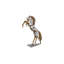 Mustang Horse Armored Sculpture, Rearing, Wood Base