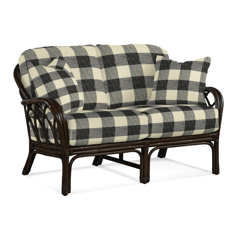 Edgewater Upholstered 56'' Loveseat, Black Buffalo Check; 0120-81, Truffle