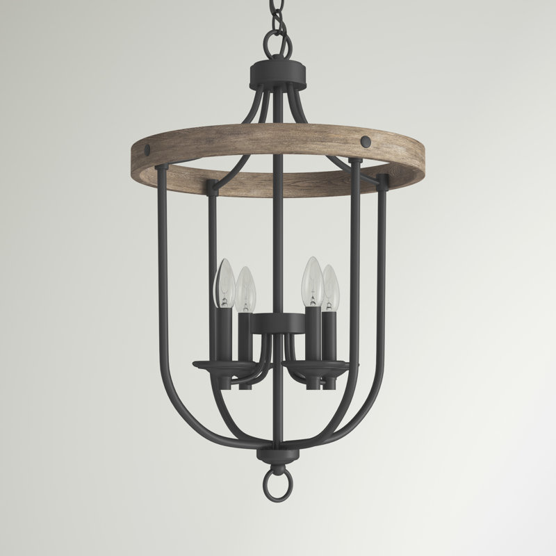 Kingsley 4 - Light Dimmable Geometric Chandelier, Graphite