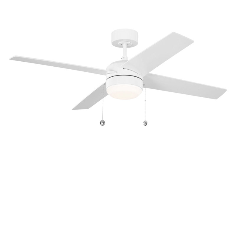 Loni 52 LED Ceiling Fan, Pull Chain, Matte White, Matte White