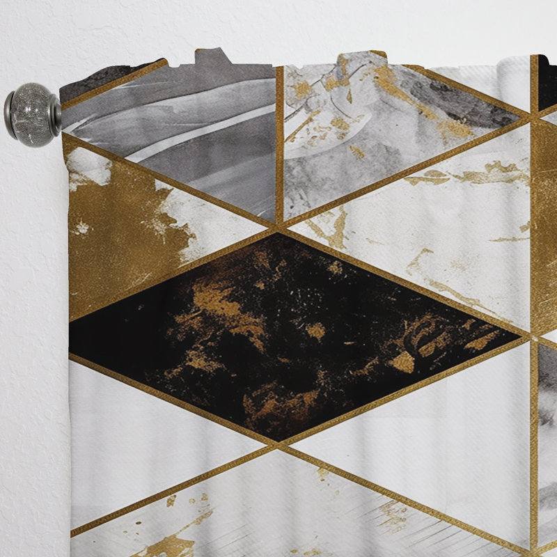 Rideau obscurcissant Esmira Exploration Golden Abstract Symmetry Iv, L 52 po x L 120 po