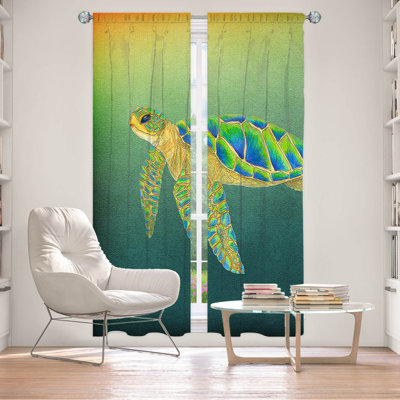 Paire de rideaux obscurcissant et isolant avec passe-tringle Seaturtle