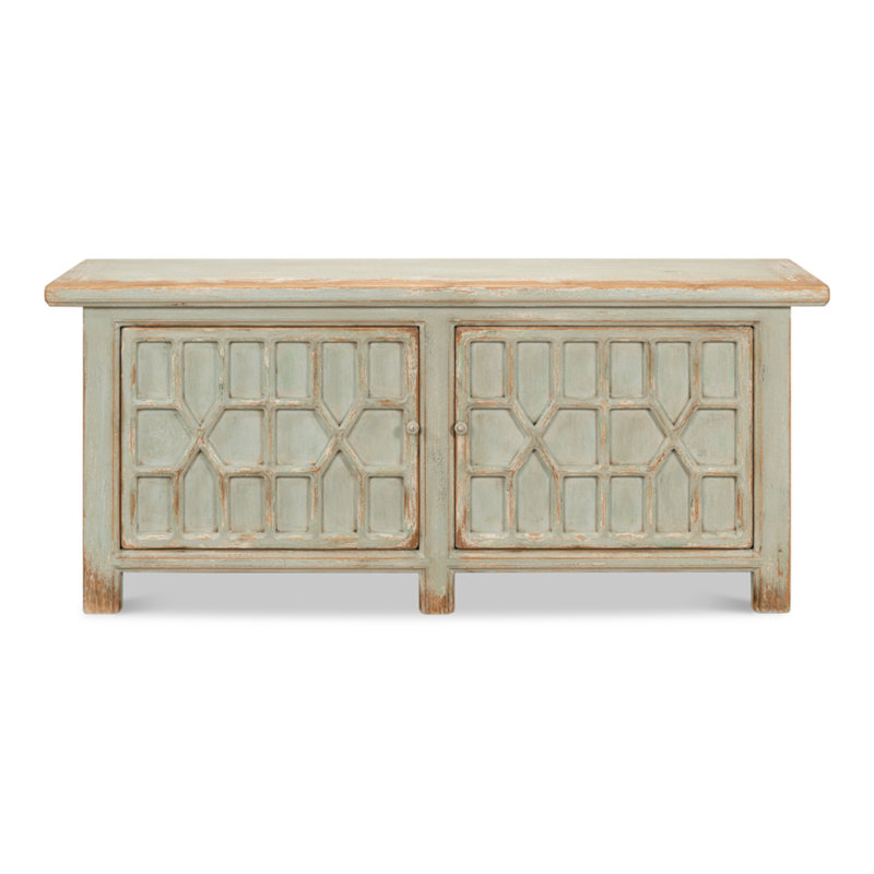Isla English Garden Sage Pine Sideboard with Adjustable Shelves