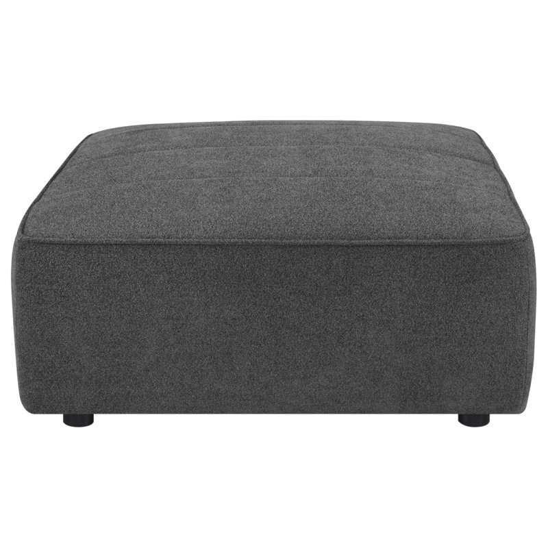 Ortega Dark Charcoal Square Upholstered Ottoman